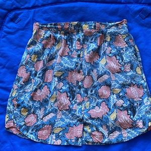 Loft blue and pink flowy skirt